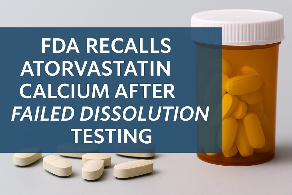 FDA Recalls 141,984 Bottles of Atorvastatin Calcium After Failed Dissolution Testing